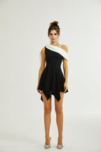 _meline asymmetrical mini dress