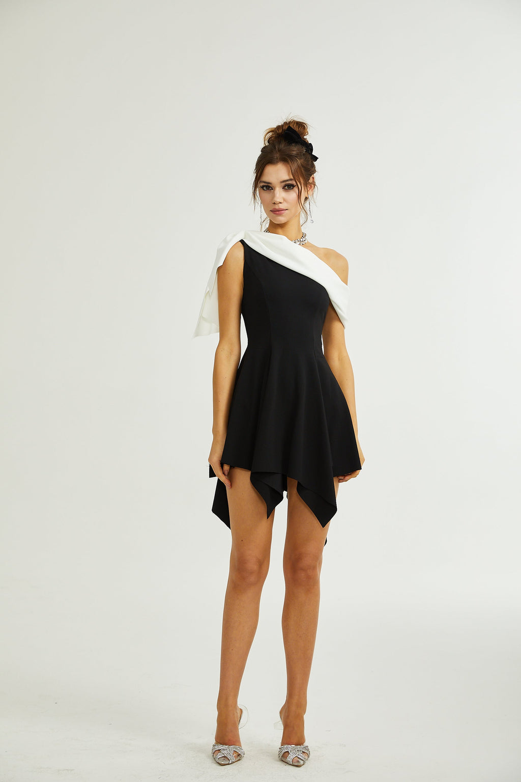 _meline asymmetrical mini dress