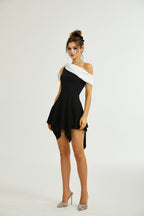 _meline asymmetrical mini dress