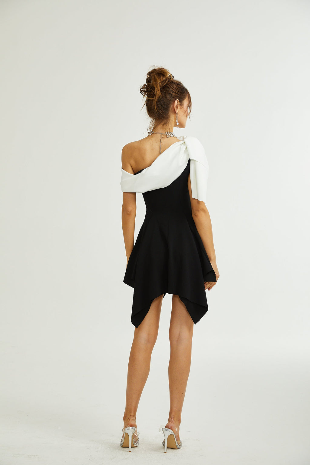 _meline asymmetrical mini dress
