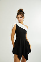 _meline asymmetrical mini dress