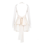 Parisian Encounter Satin Bow Mini Dress