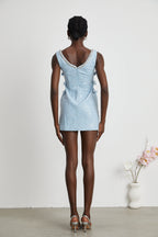 Manon blue tweed sequined mini dress