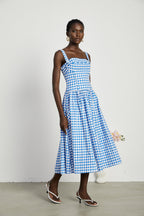 Diane gingham midi dress
