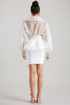 Larkad White Embroidery Blazer