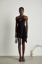 Juana lace-detail asymmetrical mini dress