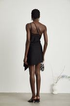 Juana lace-detail asymmetrical mini dress