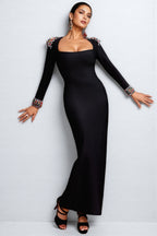 Fayie Rhinestones Bandage Midi Dress
