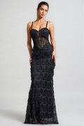 Max Sequin Tassel Neck Maxi Dress