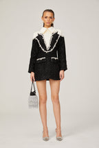 _léonore faux-pearl tweed mini dress