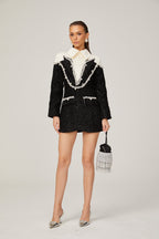 _léonore faux-pearl tweed mini dress