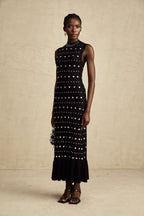 Chloé studded crochet-knit maxi dress in Black