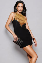 Lena Beaded And Diamond Tank Mini Dress
