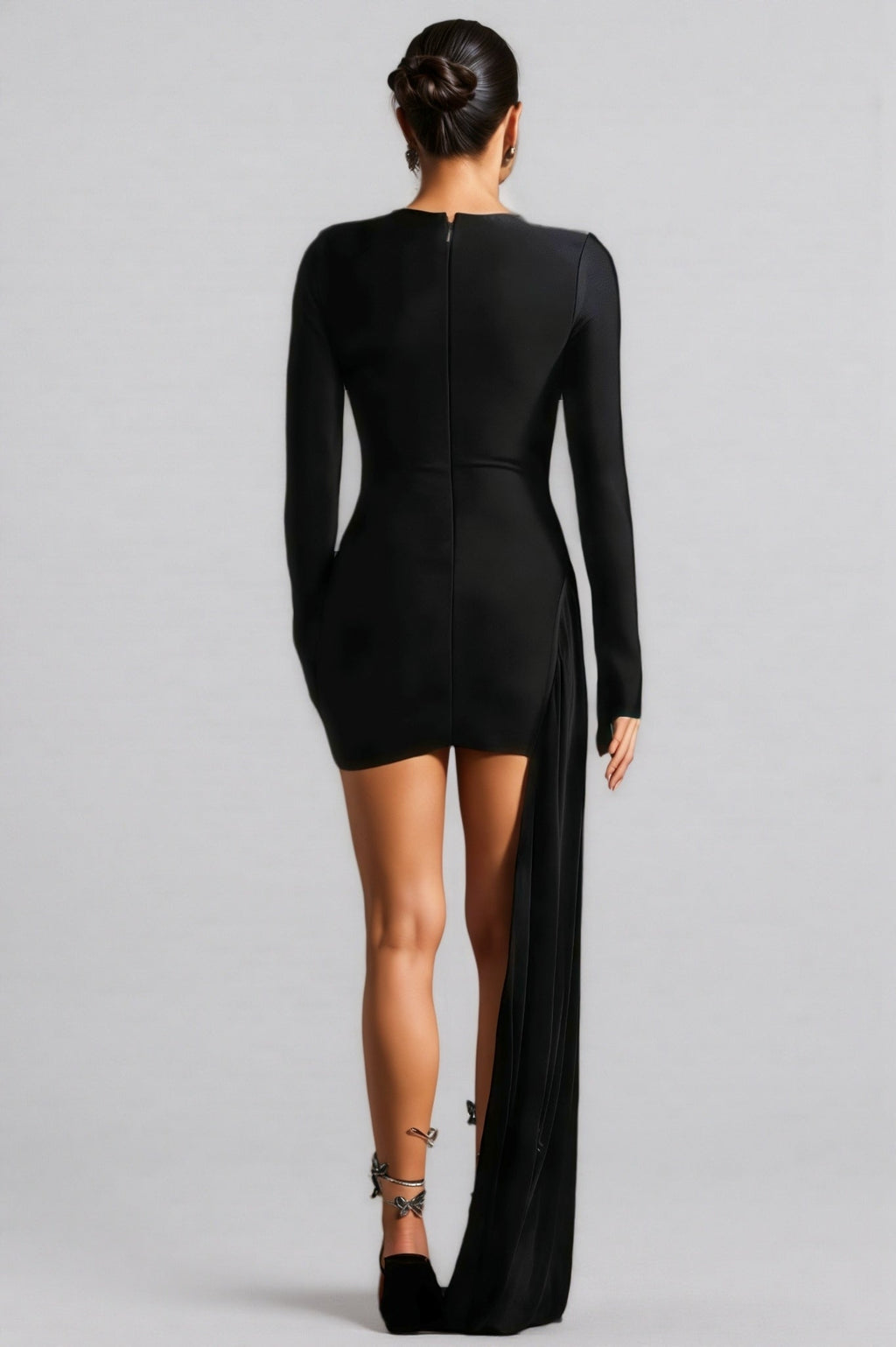 Kawayi Drill Flower Long Sleeve Mini Dress