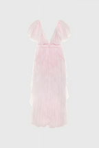 Chlos Pink Lace Mesh Maxi Dress