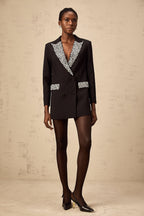 Winifred black crystal-embellished blazer
