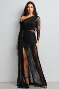 Koand One Shoulder Slit Maxi Dress