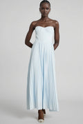 Dalia Blue Pleated Corset Maxi Dress