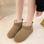2024 NEW Snow Boots Women's Short Tube Thickened Cotton Shoes Non-slip Winter New Shoes Student Women's Shoes Black Boots