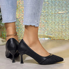 Sexy Pointed Toe Exquisite Wedding Casual Fashion Elegant Stiletto Low Heel Pumps