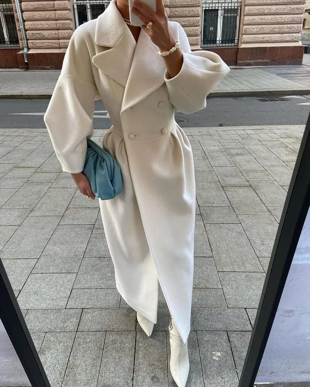 | Coat with Puff Sleeves and Lapels