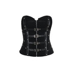 Y2K Sexy Corset Strapless Black Gothic Harajuku Punk Hip Hop Aesthetic Dance Crop Top
