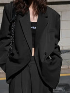Autumn Solid Loose Double Breasted OverFashion Suit