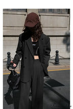 Autumn Solid Loose Double Breasted OverFashion Suit