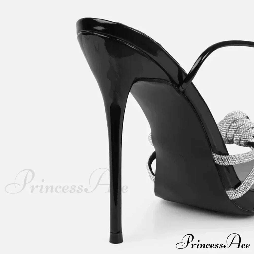 New Arrival Silver Crystal Narrow Band Women's Sandals - Summer Party Wedding Prom Shoes - Platform Open Toe High Heels