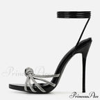 New Arrival Silver Crystal Narrow Band Women's Sandals - Summer Party Wedding Prom Shoes - Platform Open Toe High Heels