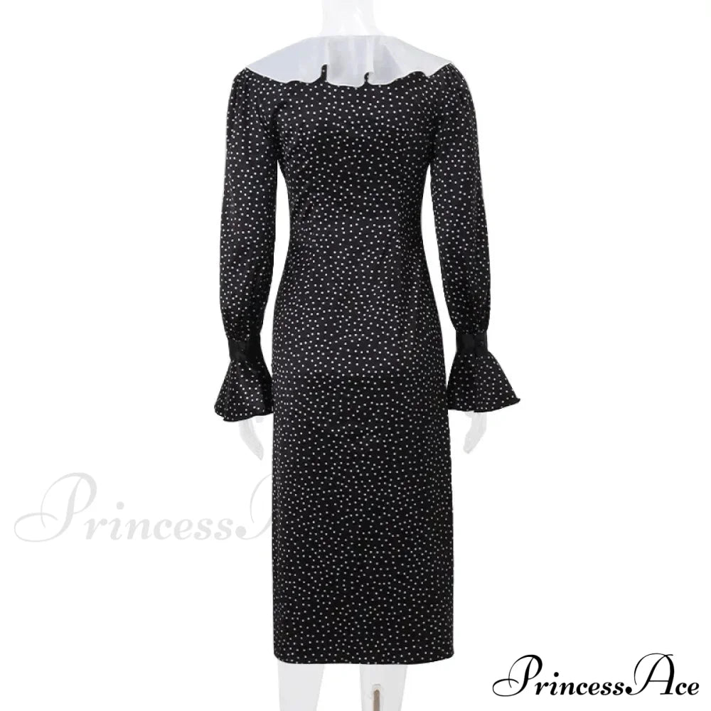 New Autumn Fashionable French Style Floral Long-sleeved Elegant Casual Vestidos Midi Dress