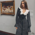 New Autumn Fashionable French Style Floral Long-sleeved Elegant Casual Vestidos Midi Dress