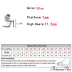 New Design Denim Ankle Snake Surround Strap Sandal Women Transparent PVC Summer High Heels Party Stripper Shoes Pumps