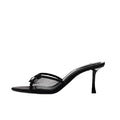 New Women's Bow Decorated High-heeled Mesh Sandals Low Heel Pumps