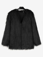 Faux Fur Coats Silver Long Sleeves Women Eco-friendly Fur Coat Coat