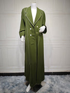 Trench Coat For Women Practical Buttons Turndown Collar Long Sleeves Polyester Front Button