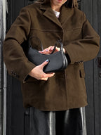 Women's Blazer Modern Suede Turndown Collar Long Sleeves