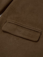 Women's Blazer Modern Suede Turndown Collar Long Sleeves
