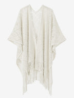 Women Poncho Designed Neckline Light Brown Poncho Cape