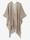 Women Poncho Designed Neckline Light Brown Poncho Cape