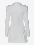 Club Dress For Women V-Neck Sexy Long Sleeves Polyester White Sexy Dress