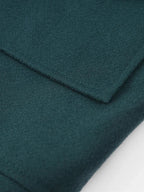 Short Jacket With Eco-friendly Fox Fur Collar Dark Green Oversized Spring Chic Outerwear For Women 2026