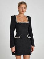 Mini Dress U-Neck Long Sleeves Semi-Formal Birthday Party Dress For Women 2026