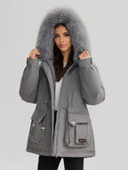 Plush Thickened Parka Jacket With Faux Fur Collar Hooded Winter Outerwear For Women 2026