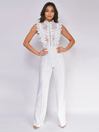 Lace Jumpsuits Stand Collar Sleeveless Sheer Summer One Piece Outfit For Women 2026