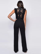 Lace Jumpsuits Stand Collar Sleeveless Sheer Summer One Piece Outfit For Women 2026