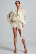 Jessamine Pleated Ruffle Mini Dress