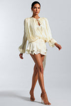 Jessamine Pleated Ruffle Mini Dress
