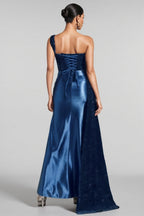 Irene One Shoulder High Slit Sequin Maxi Dress