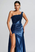 Irene One Shoulder High Slit Sequin Maxi Dress